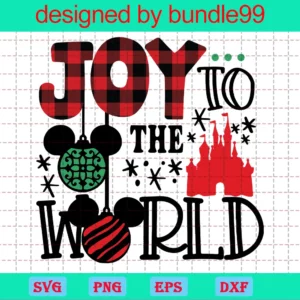 Joy To The World Svg, Mickey Christmas Balls Svg, Holiday Joy Svg, Holiday Svg, Christmas Svg, Christmas Pillow Svg, Winter Sign Svg, Instant Download