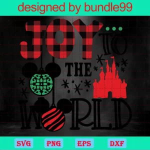 Joy To The World Svg, Mickey Christmas Balls Svg, Holiday Joy Svg, Holiday Svg, Christmas Svg, Christmas Pillow Svg, Winter Sign Svg, Instant Download Invert