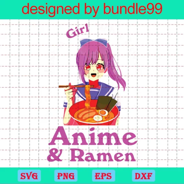 Just A Girl Who Loves Anime And Ramen Funny Bowl Japanese Noodles Invert