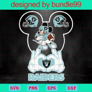Las Vegas Raiders Football Mouse Clipart, Mickey Mouse Ears Svg Svg Clip Art Files, Sports Printable, Digital Download