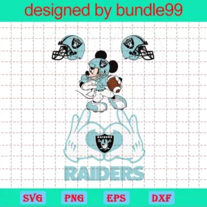 Las Vegas Raiders Football Mouse Clipart, Mickey Mouse Ears Svg Svg Clip Art Files, Sports Printable, Digital Download Invert