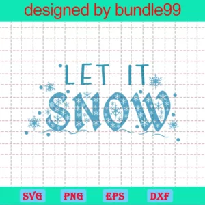 Let It Snow Svg, Snowflake Svg, Merry Christmas Svg