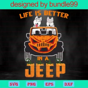 Life Is Better In A Jeep, Summer, Vacation, Handlettered Invert