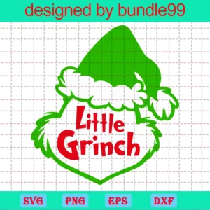Little Grinch, Merry Grinchmas, Santa Hat, Grinch Face