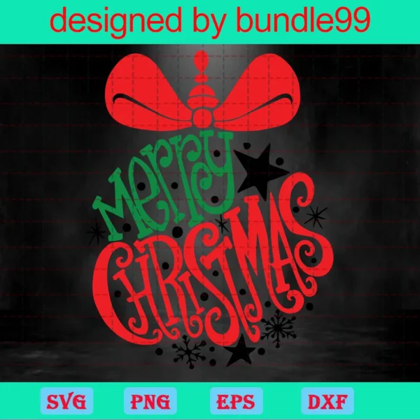 Merry Christmas Svg, Christmas Ball Svg, Merry Christmas Saying Svg, Christmas Svg, Christmas Clip Art, Christmas Cut Files, Cricut Invert