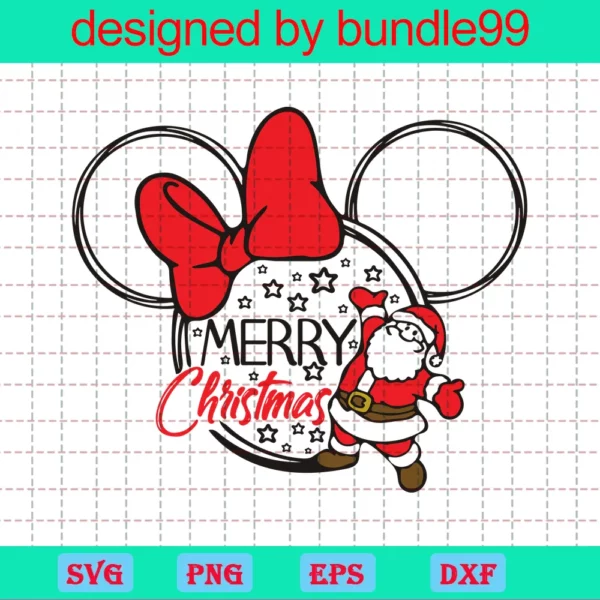 Merry Christmas Svg, Mickey Santa Ears Svg, Mickey Mouse Svg