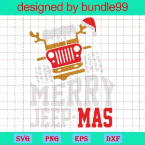 Merry Jeep Mas, Christmas, Santa Claus Offroad, Santa Hat Invert