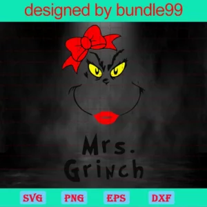 Mrs Grinch, The Grinch, Merry Grinchmas, Resting Grinch Face Invert