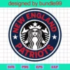 New England Patriots Starbucks Logo Cup Wrap Svg, Starbucks Cup For Cricut & Silhouette, Football Fan Love