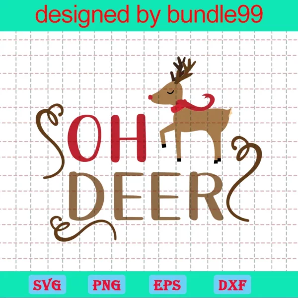 Oh Deer Christmas Svg, Christmas Deer Svg, Christmas Svg, Glitter Oh Deer Svg, Christmas Ornaments Svg, Digital Download