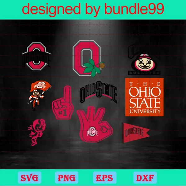 Ohio State Buckeyes Football Bundle, Buckeyes Logo Invert