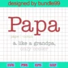 Papa Noun A Like A Grandpa Only Cooler, Happy Fathers Day