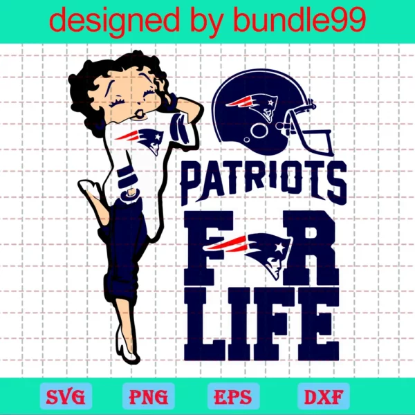 Patriots For Life Betty Boop, New England Patriots, Nfl Sport