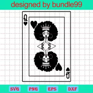 Queen Playing Card, Queen Heart Card, Black Girl Magic