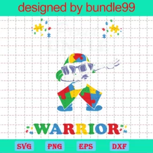 Ribbon Dabbing Proud Uncle Of A Warrior Svg, Autism Svg Invert