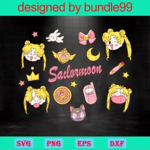 Sailor Moon Bunde, Chibi Sailor Moon, Sailor Moon Stickers Invert