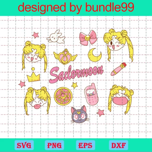 Sailor Moon Bunde, Sailor Moon Stickers Invert