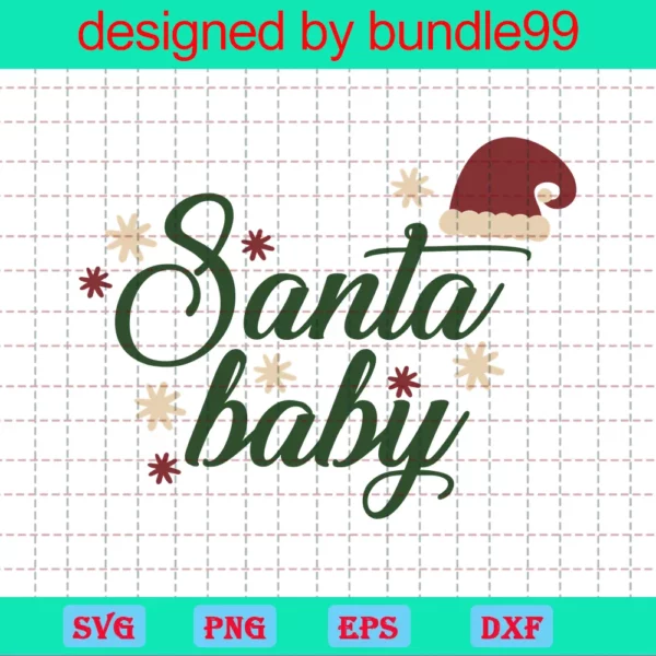 Santa Baby Svg, Christmas Baby Svg, First Christmas Svg, Kids Christmas Svg, Christmas Shirt Svg, Santa Baby Svg, Retro Christmas Svg
