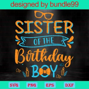Sister Of Birthday, Blippis Birthday, Gift For Boy, Sister Love Invert