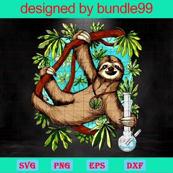 Sloth Weed Stoner, Weed Hippie, Trending, Pot Smoker, Ganja Invert