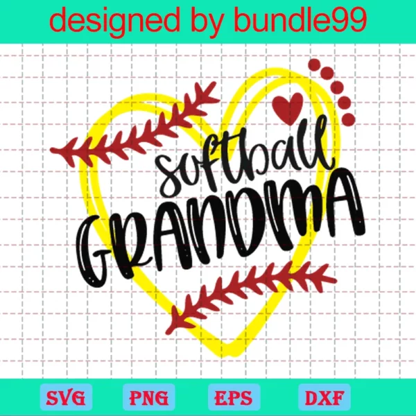 Softball Grandma Svg, Softball Family Svg, Heart Frame Softball, Softball Svg, Love Sport Svg, Mom Life Svg