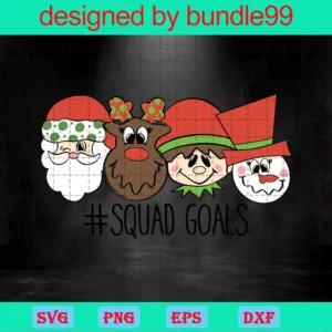 Squad Goals Svg, Santa Squad Svg, Christmas Svg, Kids Christmas Svg, Elf, Santa Svg, Reindeer Svg, Wine Svg, Christmas Shirt Svg Invert