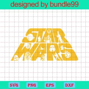 Star Wars Svg, Digital Sticker, Digital Download, Tshirt Design, Svg File For Cricut, Vinyl Cut, Cutting Files, Png, Pdf, Jpg Invert