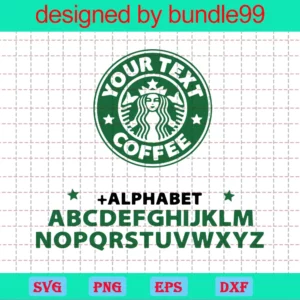 Starbucks Font Letters, Starbucks Logo File, Instant Download For Cricut