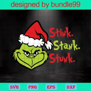 Stink Stank Stunk, Funny Christmas, Merry Grinchmas Invert