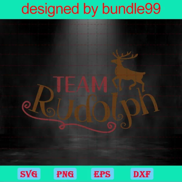 Team Rudolph Svg, Rudolph Svg, Merry Christmas Saying Svg, Christmas Svg, Christmas Clip Art, Christmas Cut Files Invert