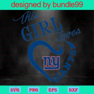 This Girl Loves Ny Giants, New York Giants, Nfl Sport Invert