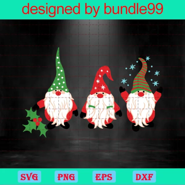 Three Gnome, Merry Christmas, Gnome For The Holidays, Cricut File