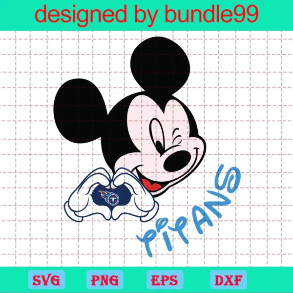 Titans Mickey Mouse Football Svg, Fan Football Svg, Sport Svg, Cut Files For Cricut, Silhouette
