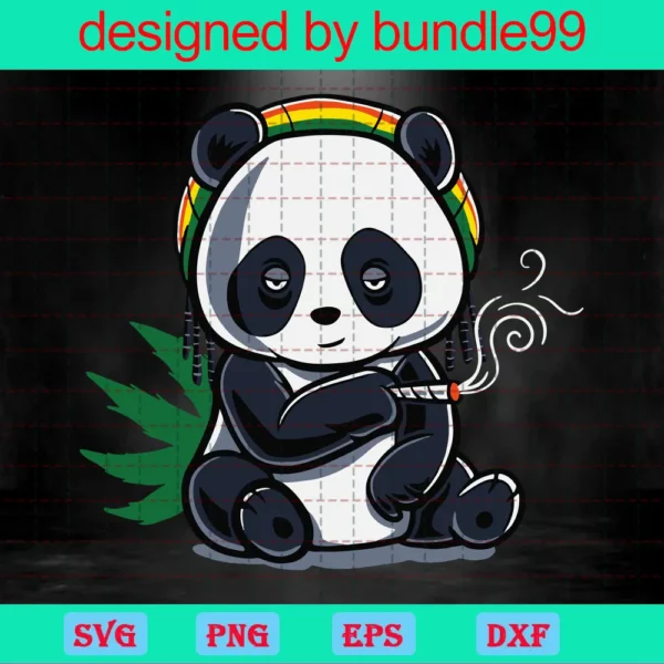 Trending, Marijuana, Smoking Weed, Stoner, Herb Panda, Cannabis Panda Invert