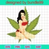 Woman Sensual Sexy Young Girl Beauty Smoking Bikini Cannabis Leaf Jpg Vector Design Clipart Cricut Cutting