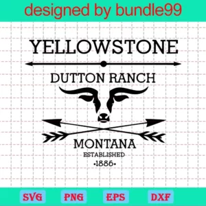 Yellowstone Dutton Ranch, Yellowstone Vector, Yellowstone Clipart