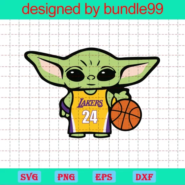 Baby Yoda Lakers, Sport, Nba Basketball Player, Kobe Bryant Invert