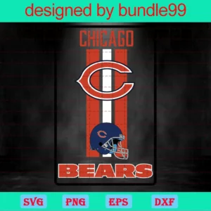 Chicago Bears, Clipart Bundle, Cutting File, Sport, Football Invert