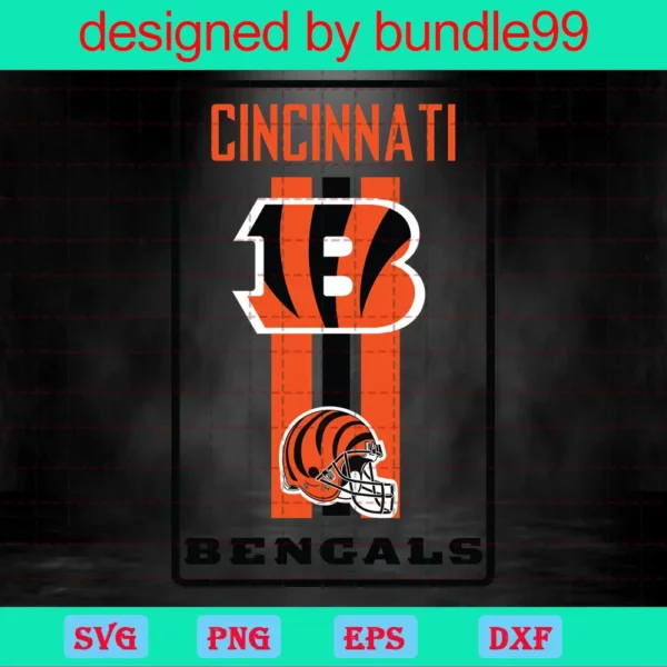 Cincinnati Bengals, Clipart Bundle, Cutting File, Sport Invert