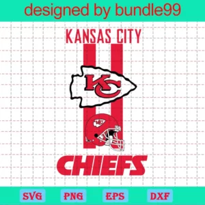 Kansas City Chiefs, Clipart Bundle, Cutting File, Sport Invert