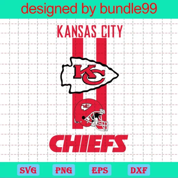 Kansas City Chiefs, Clipart Bundle, Cutting File, Sport Invert