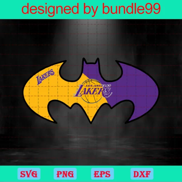 Los Angeles Lakers Batman Logo, Sport, Nba Champions, Basketball Invert