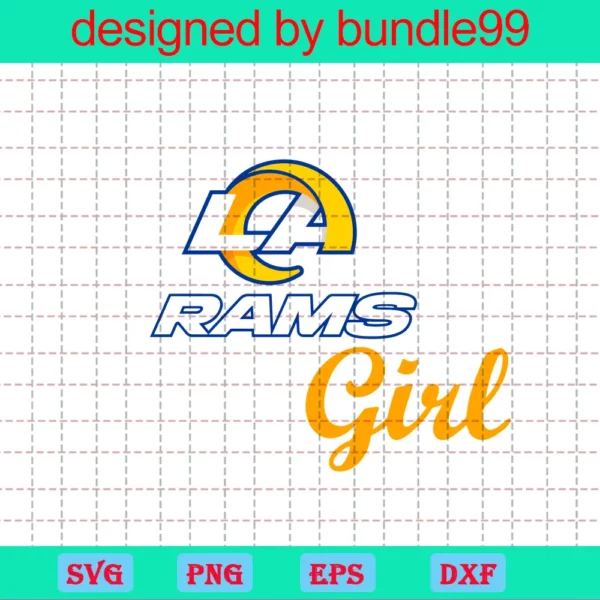 Los Angeles Rams Girl, Football Ball, Fan Football, Family Football Invert