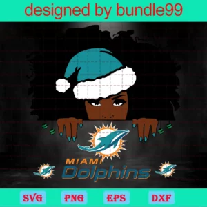 Miami Dolphins, Christmas, Clipart Bundle, Cutting File Invert