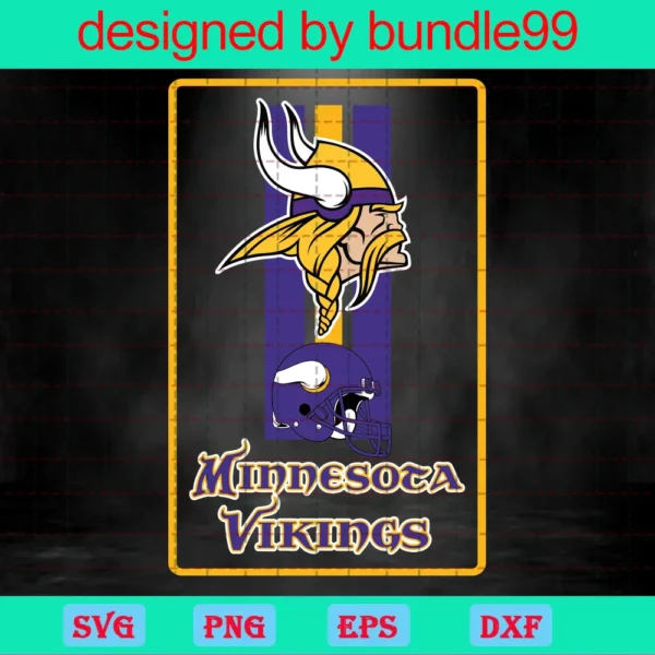 Minnesota Vikings, Clipart Bundle, Cutting File, Sport Invert