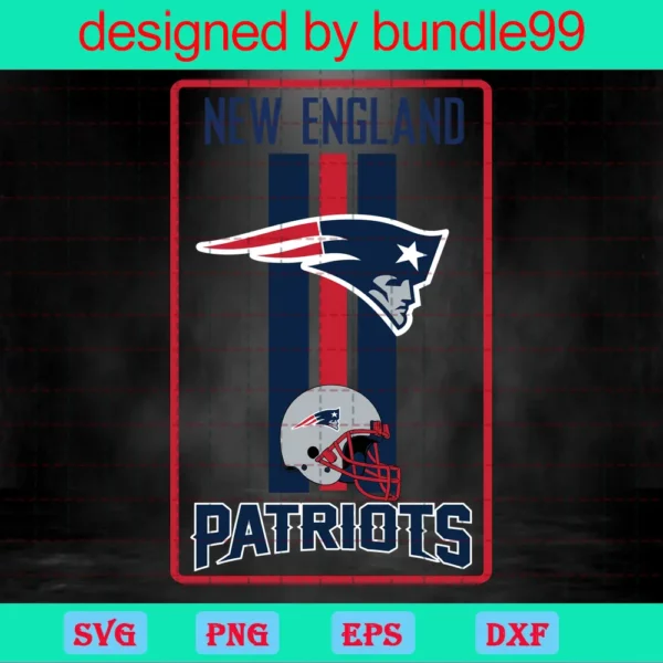 New England Patriots, Clipart Bundle, Cutting File, Sport Invert