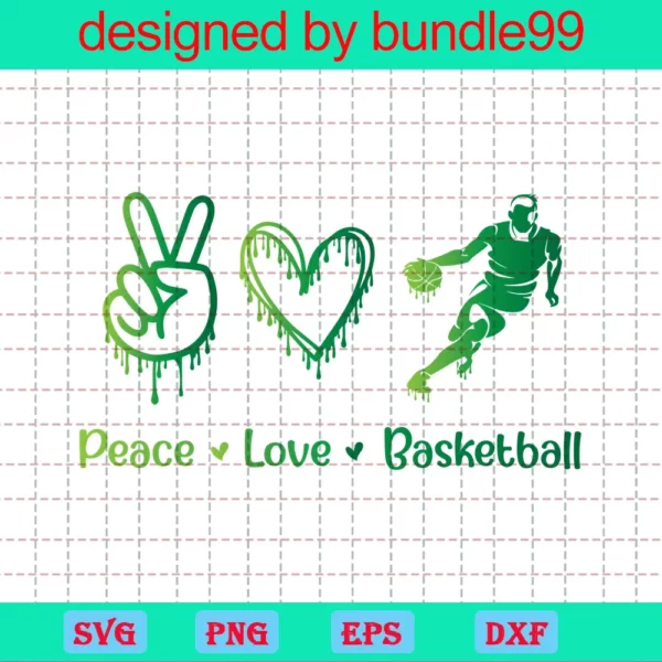 Peace Love Basketball, File For Cricut, For Silhouette