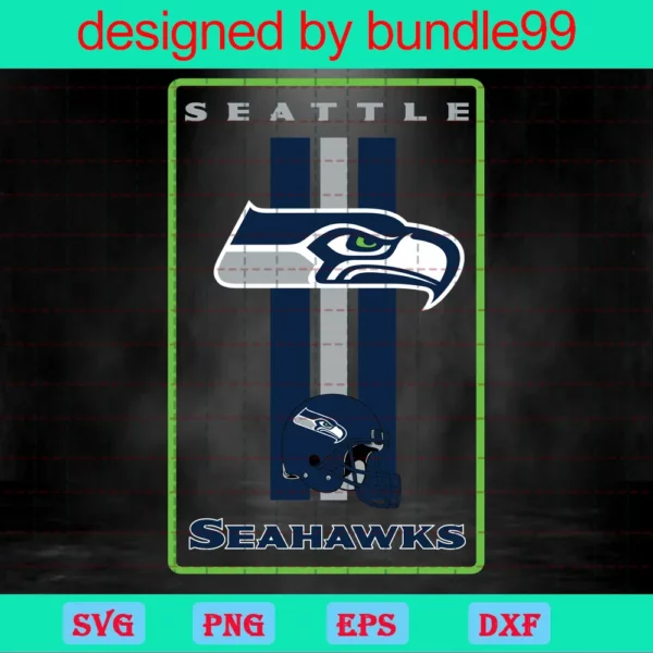Seattle Seahawks, Clipart Bundle, Cutting File, Sport, Football Invert