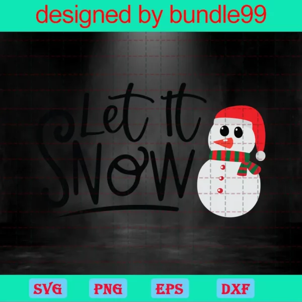 Let It Snow, Merry Christmas, Christmas Snowman, Christmas Trees Invert