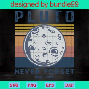 Pluto Never Forget 1930-2006, Astronomy, Celestial Objects Bundle Invert